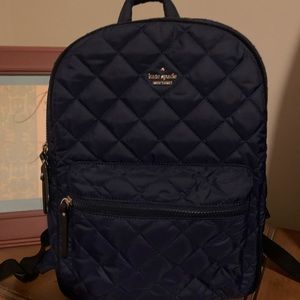 Kate Spade Nylon Quilted Backpack- Navy Blue
